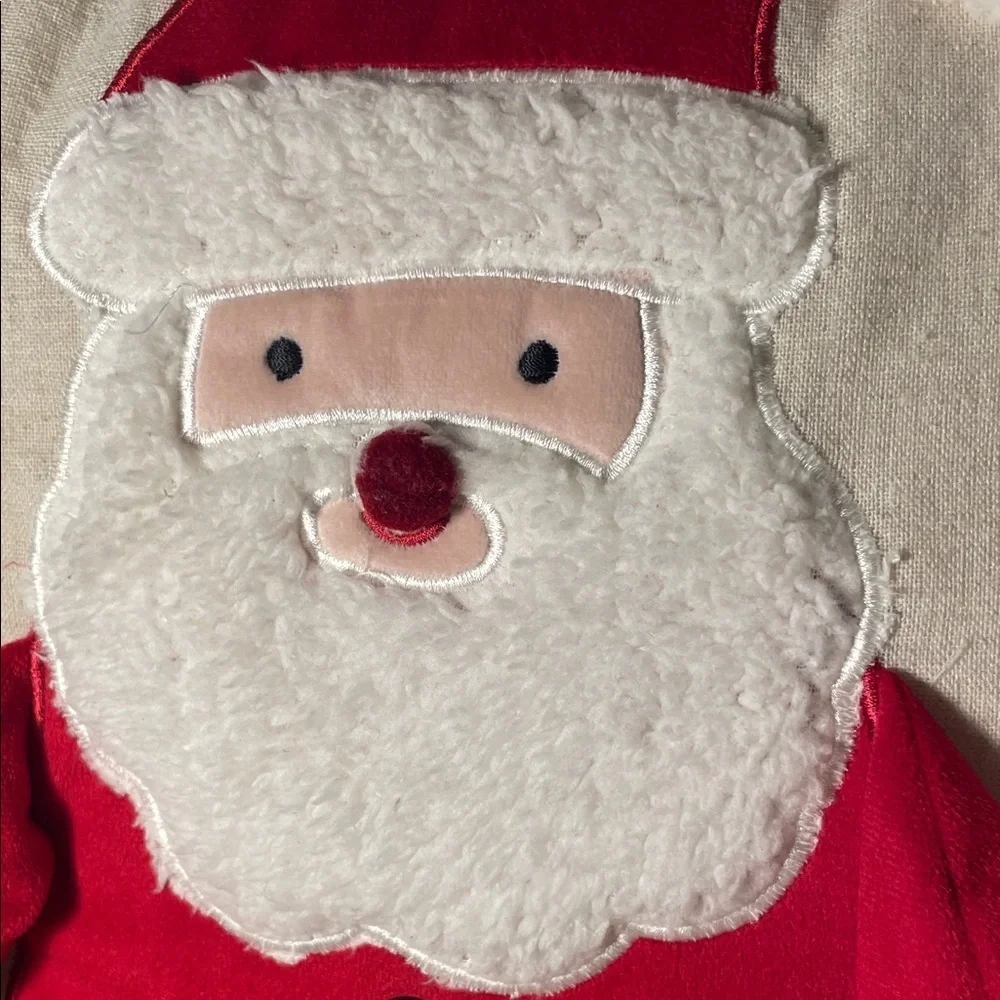 Isaac Mizrahi Red and Black Santa & Mrs. Claus Holiday Rectangular Pillow